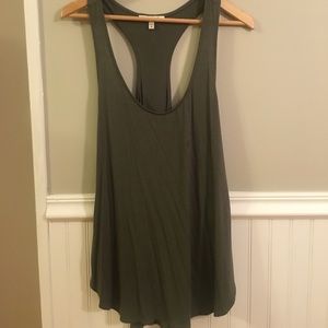 Dark green t back tank